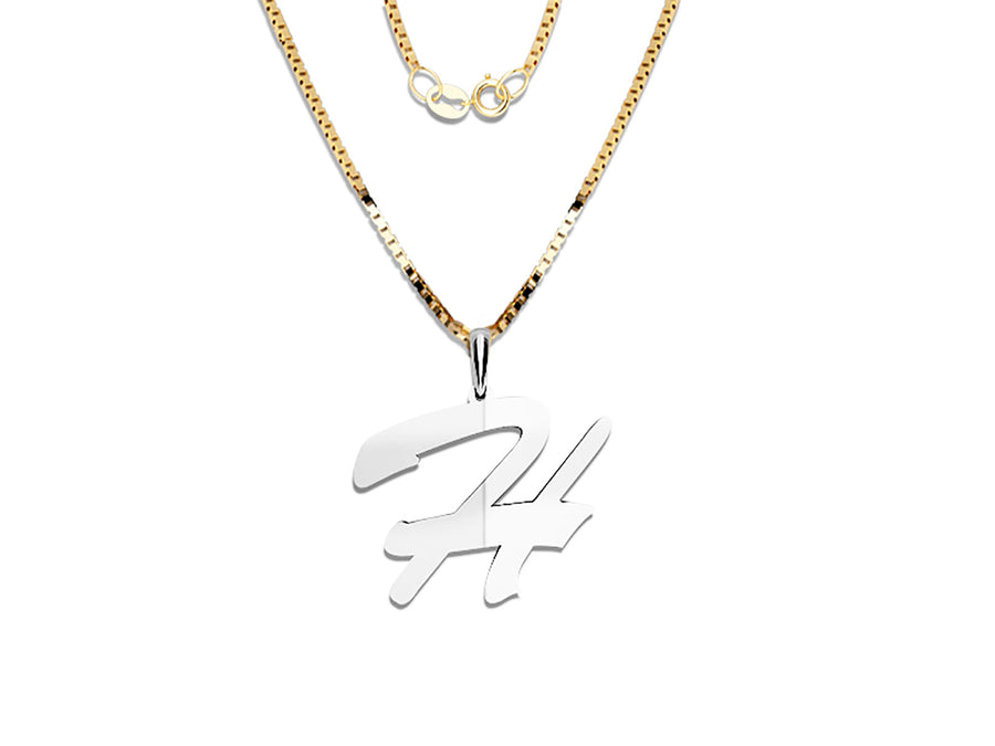 COLGANTE DE INICIAL EN CADENA DE ORO DE 14K