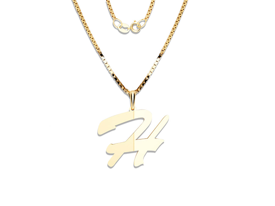 COLGANTE DE INICIAL EN CADENA DE ORO DE 14K