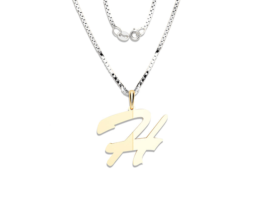 COLGANTE DE INICIAL EN CADENA DE ORO DE 14K