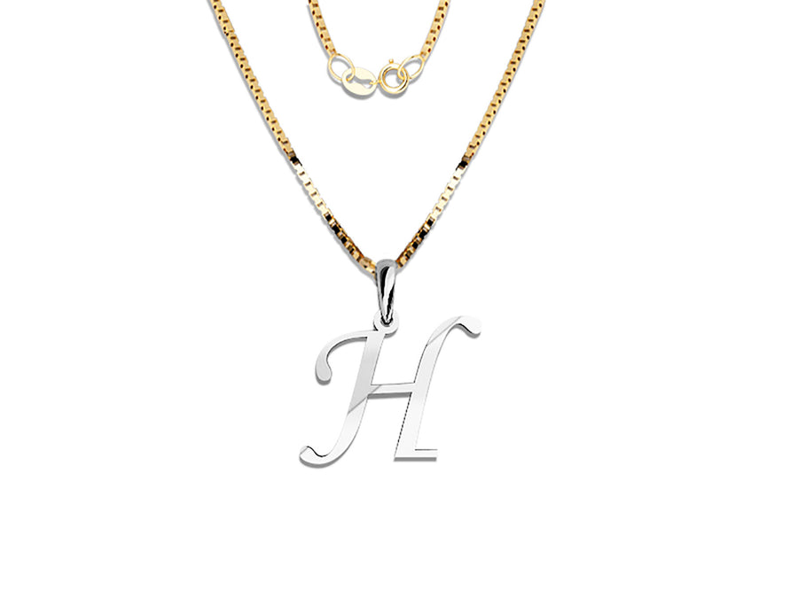 COLGANTE DE INICIAL EN CADENA DE ORO DE 14K