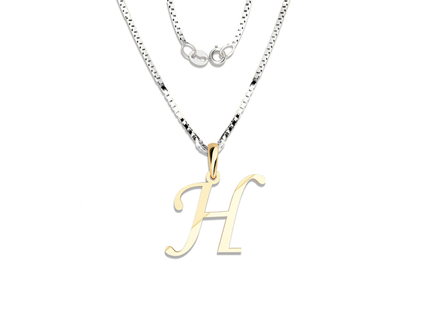 COLGANTE DE INICIAL EN CADENA DE ORO DE 14K