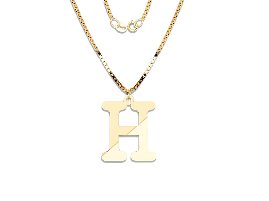 COLGANTE DE INICIAL EN CADENA DE ORO DE 14K