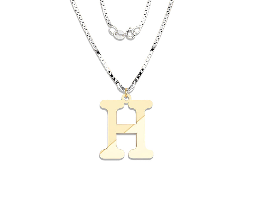 COLGANTE DE INICIAL EN CADENA DE ORO DE 14K