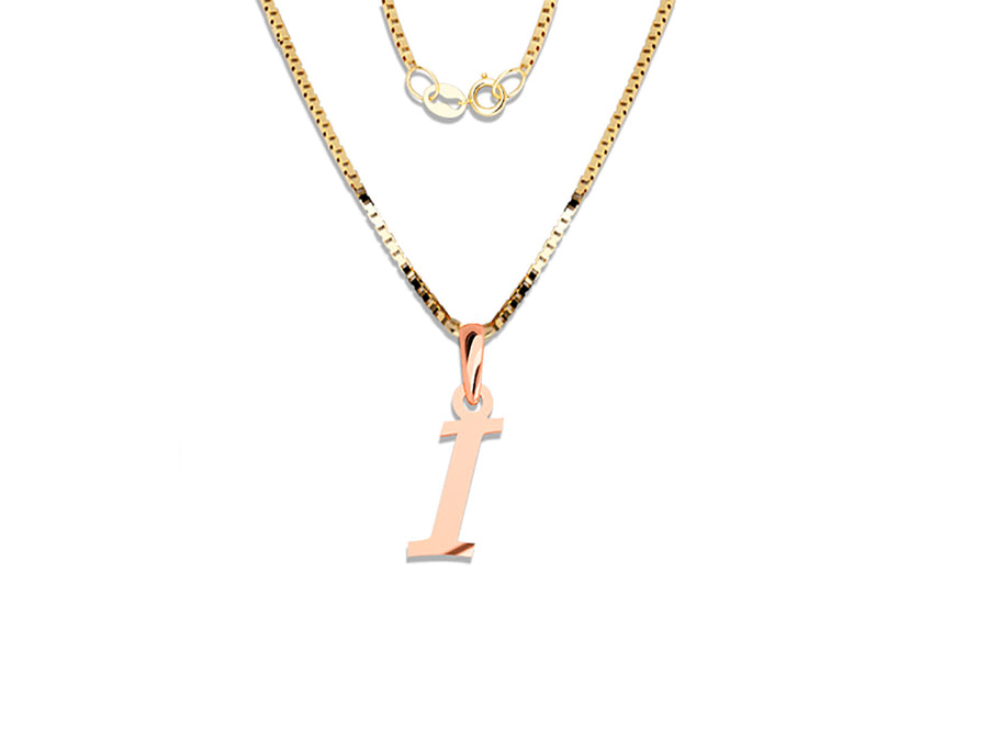 COLGANTE DE INICIAL EN CADENA DE ORO DE 14K