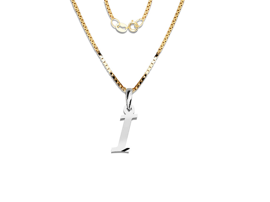 COLGANTE DE INICIAL EN CADENA DE ORO DE 14K