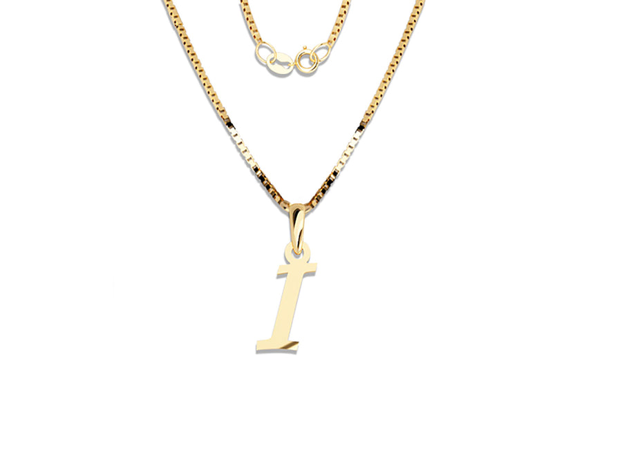 COLGANTE DE INICIAL EN CADENA DE ORO DE 14K