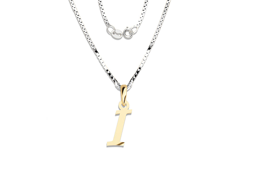 COLGANTE DE INICIAL EN CADENA DE ORO DE 14K