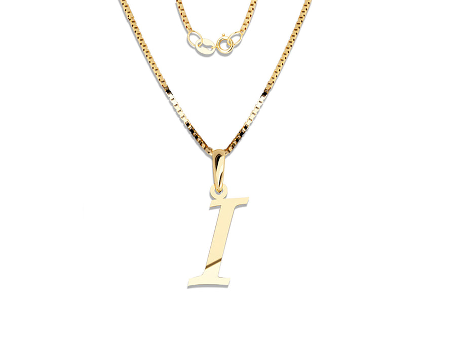 COLGANTE DE INICIAL EN CADENA DE ORO DE 14K