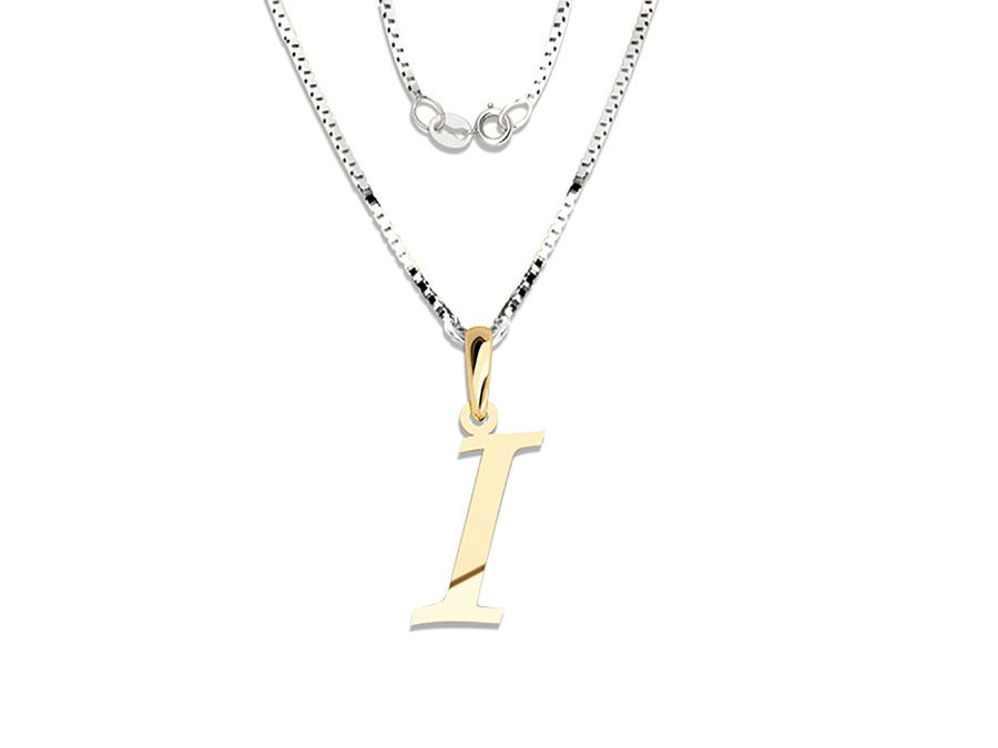 COLGANTE DE INICIAL EN CADENA DE ORO DE 14K