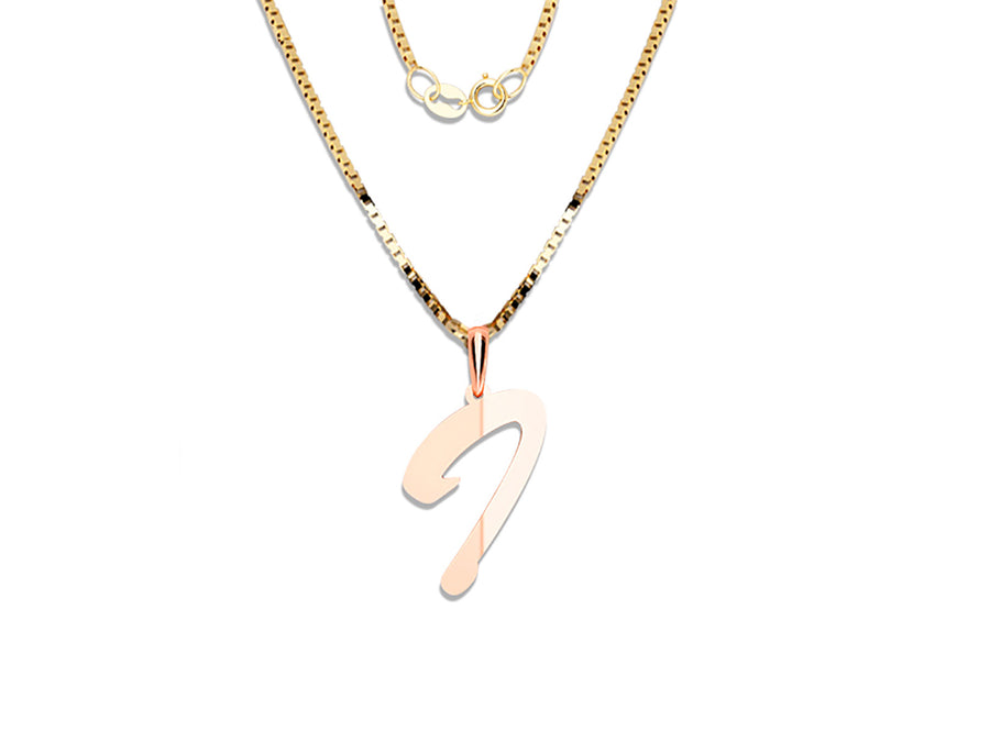 COLGANTE DE INICIAL EN CADENA DE ORO DE 14K