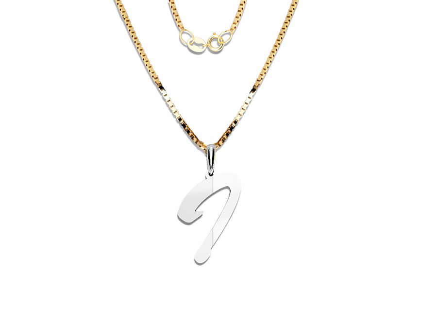 COLGANTE DE INICIAL EN CADENA DE ORO DE 14K
