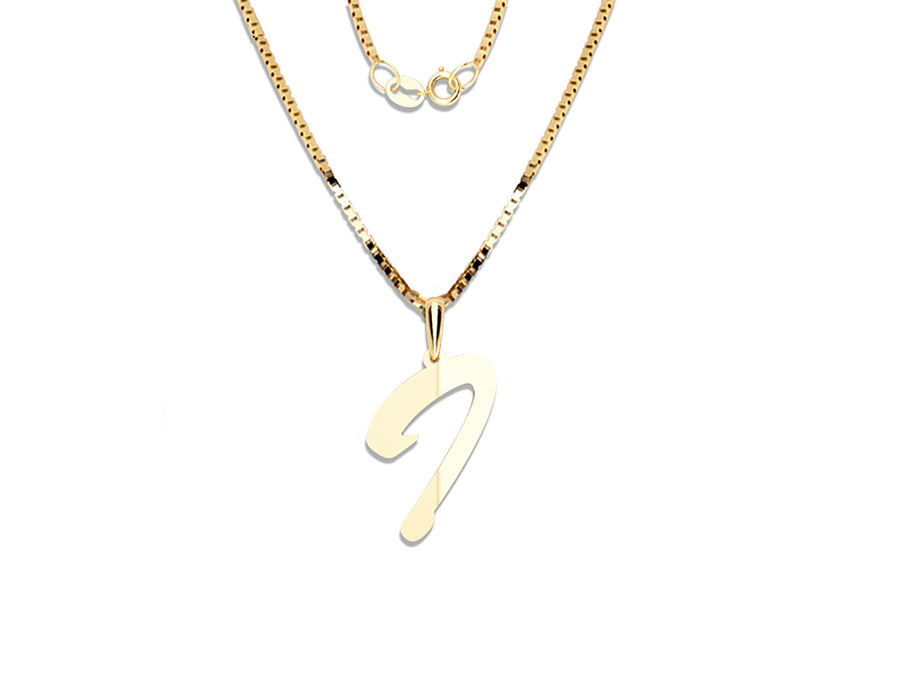 COLGANTE DE INICIAL EN CADENA DE ORO DE 14K
