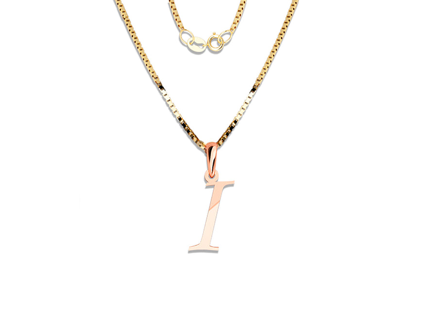 COLGANTE DE INICIAL EN CADENA DE ORO DE 14K