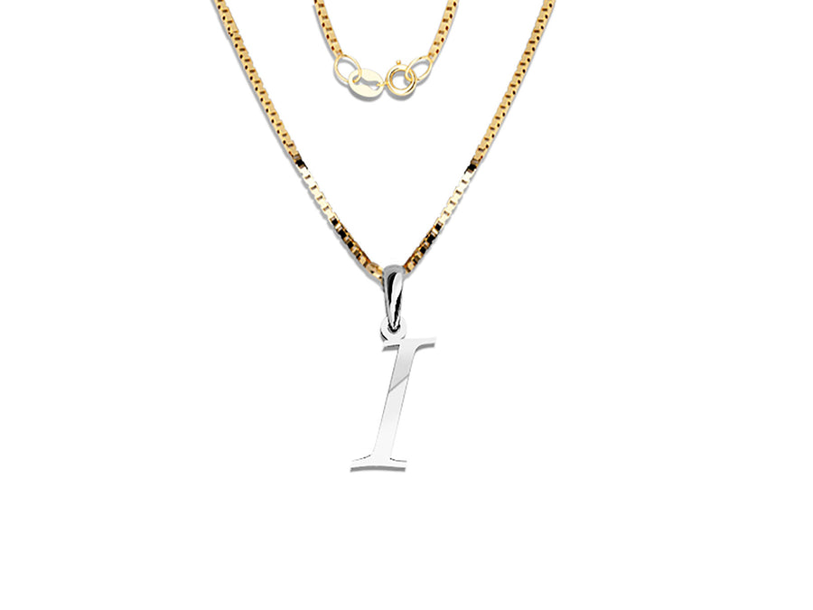 COLGANTE DE INICIAL EN CADENA DE ORO DE 14K