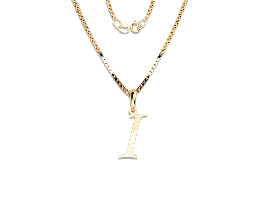 COLGANTE DE INICIAL EN CADENA DE ORO DE 14K