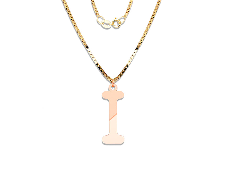 COLGANTE DE INICIAL EN CADENA DE ORO DE 14K
