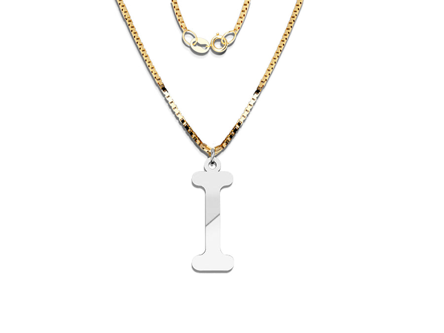 COLGANTE DE INICIAL EN CADENA DE ORO DE 14K