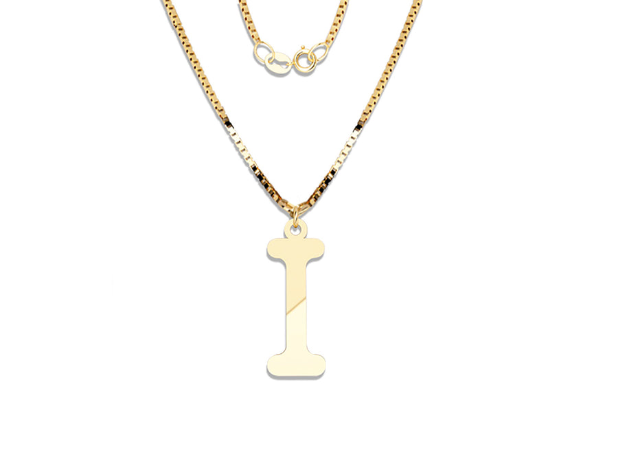 COLGANTE DE INICIAL EN CADENA DE ORO DE 14K