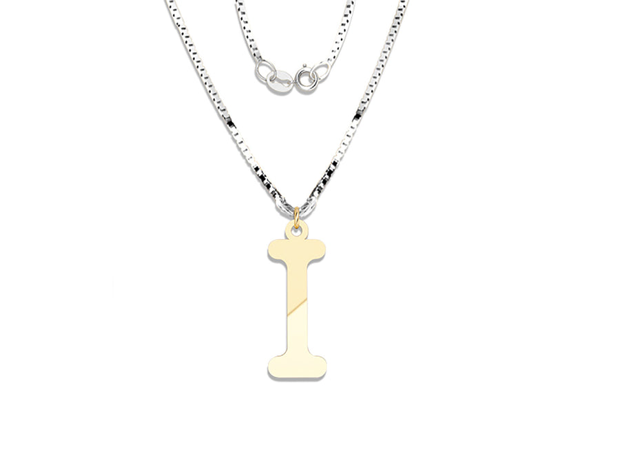 COLGANTE DE INICIAL EN CADENA DE ORO DE 14K