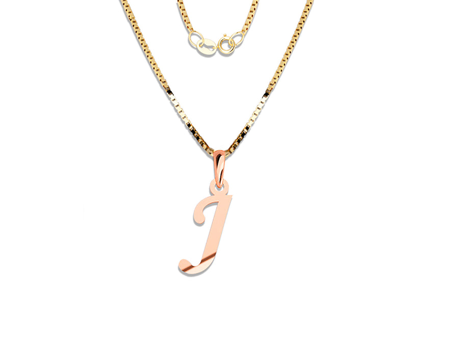 COLGANTE DE INICIAL EN CADENA DE ORO DE 14K