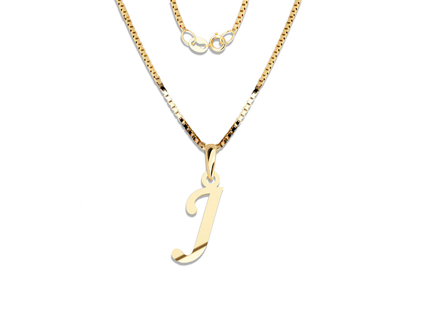 COLGANTE DE INICIAL EN CADENA DE ORO DE 14K