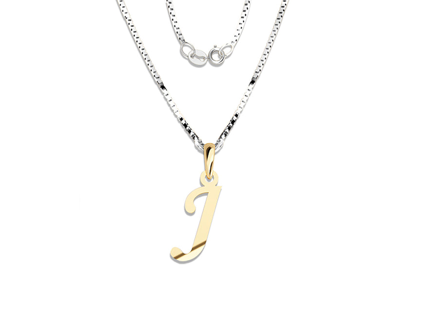 COLGANTE DE INICIAL EN CADENA DE ORO DE 14K