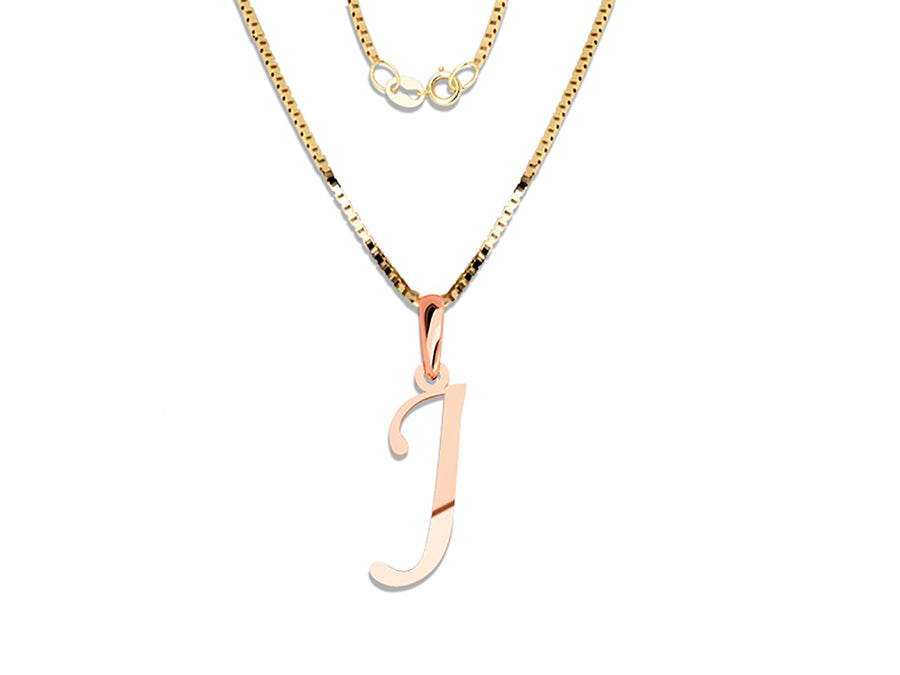 COLGANTE DE INICIAL EN CADENA DE ORO DE 14K