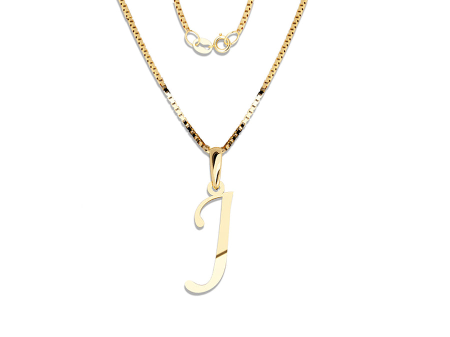 COLGANTE DE INICIAL EN CADENA DE ORO DE 14K
