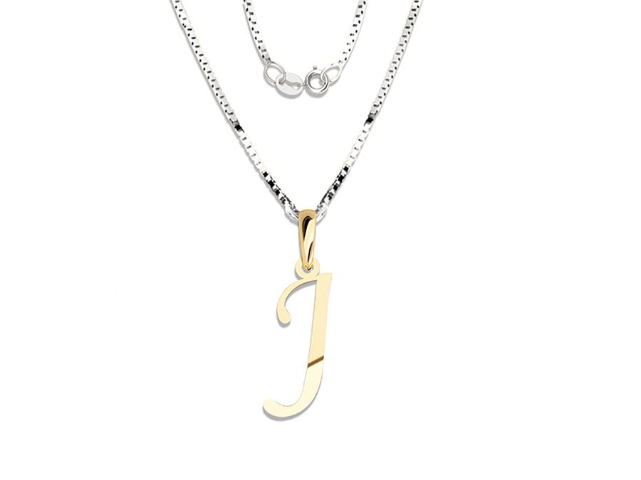 COLGANTE DE INICIAL EN CADENA DE ORO DE 14K