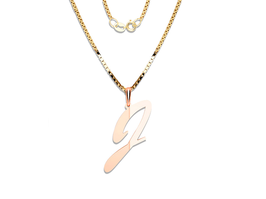 COLGANTE DE INICIAL EN CADENA DE ORO DE 14K