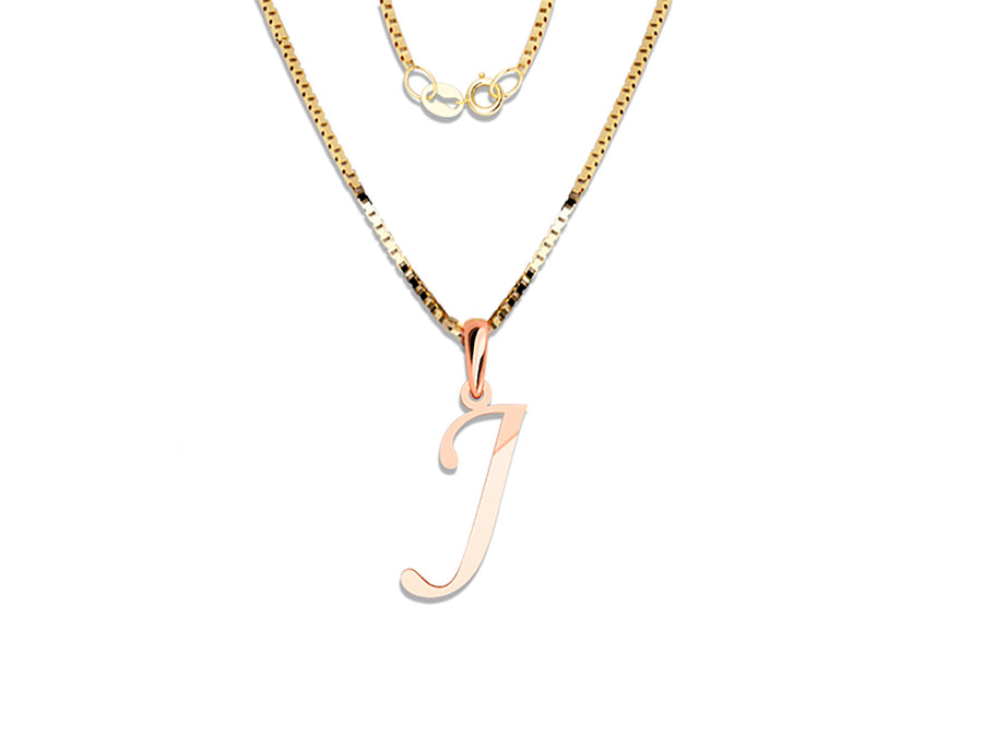 COLGANTE DE INICIAL EN CADENA DE ORO DE 14K