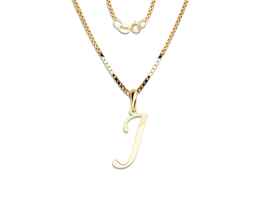 COLGANTE DE INICIAL EN CADENA DE ORO DE 14K