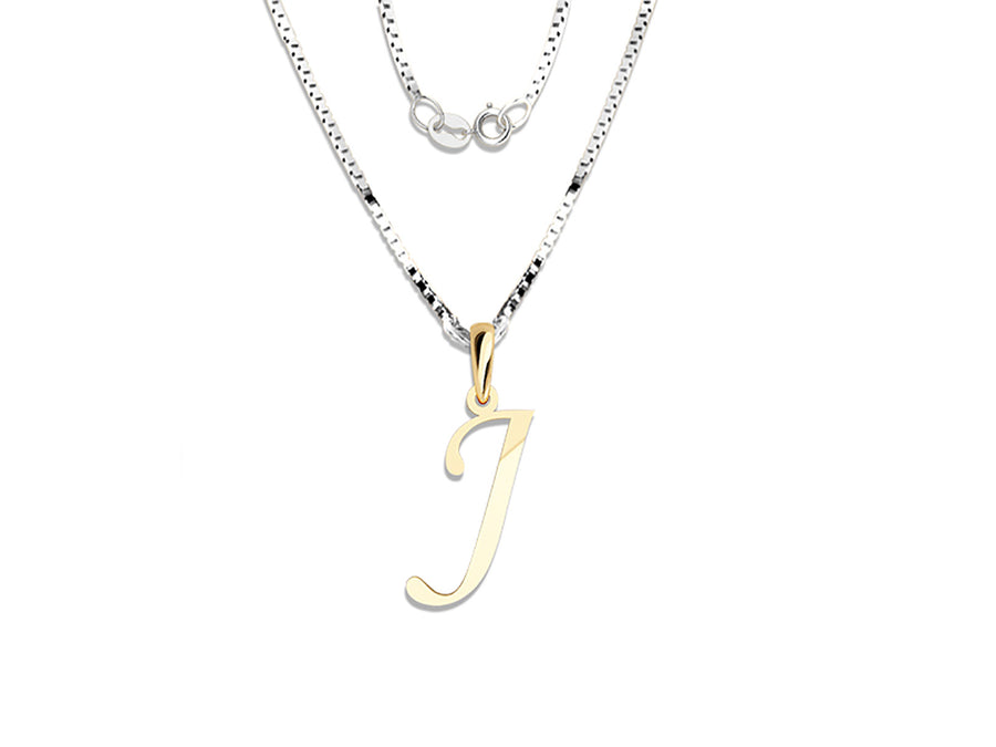 COLGANTE DE INICIAL EN CADENA DE ORO DE 14K