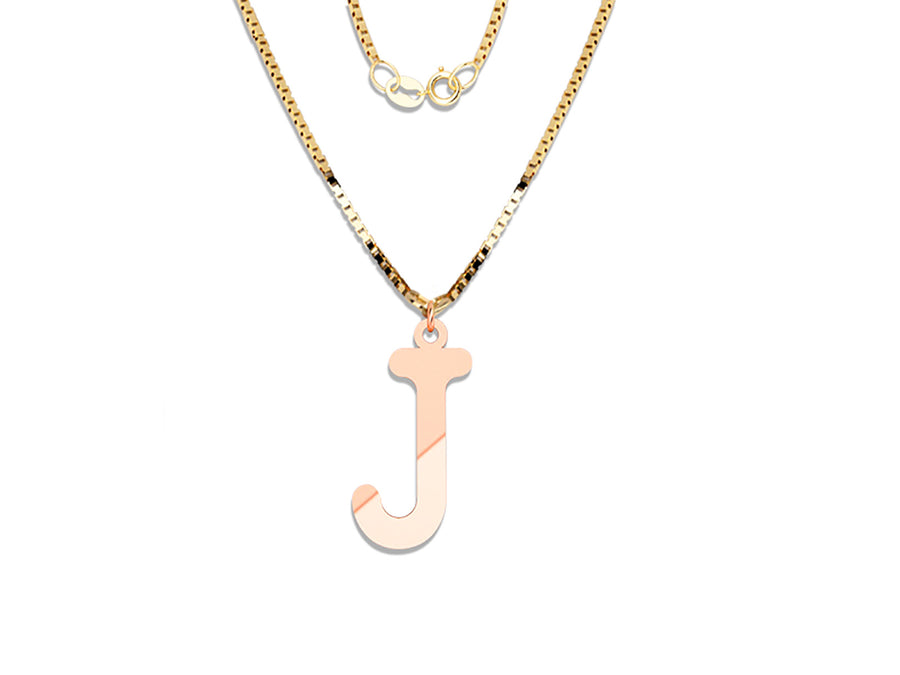 COLGANTE DE INICIAL EN CADENA DE ORO DE 14K