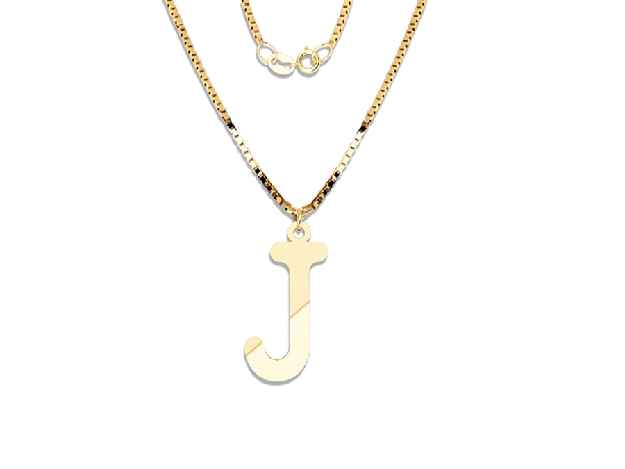 COLGANTE DE INICIAL EN CADENA DE ORO DE 14K