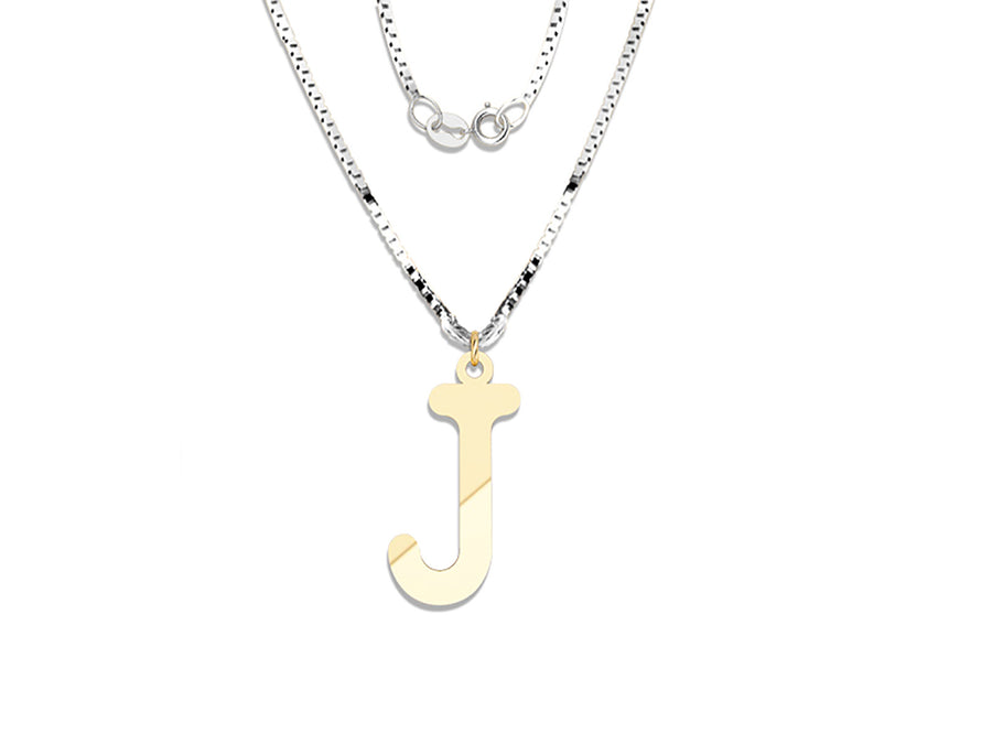 COLGANTE DE INICIAL EN CADENA DE ORO DE 14K