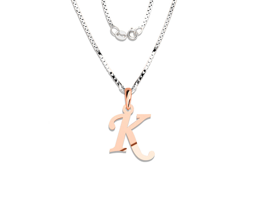 COLGANTE DE INICIAL EN CADENA DE ORO DE 14K