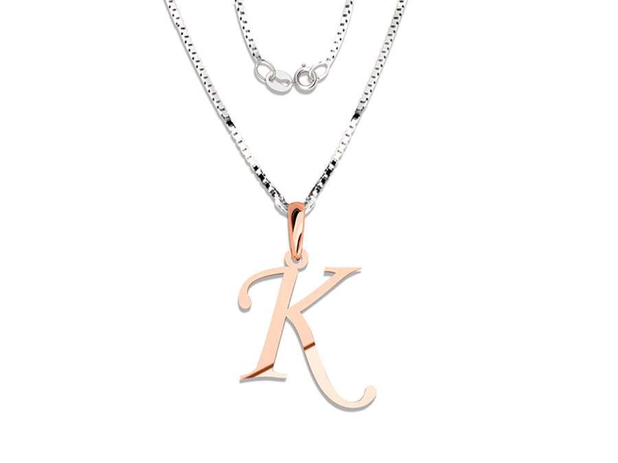 COLGANTE DE INICIAL EN CADENA DE ORO DE 14K