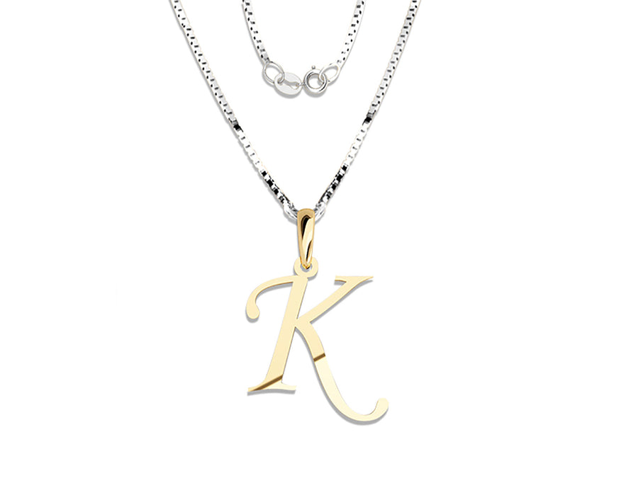 COLGANTE DE INICIAL EN CADENA DE ORO DE 14K