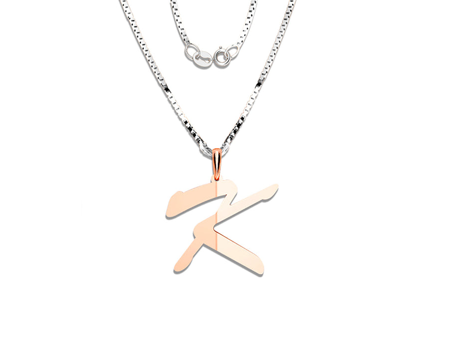 COLGANTE DE INICIAL EN CADENA DE ORO DE 14K