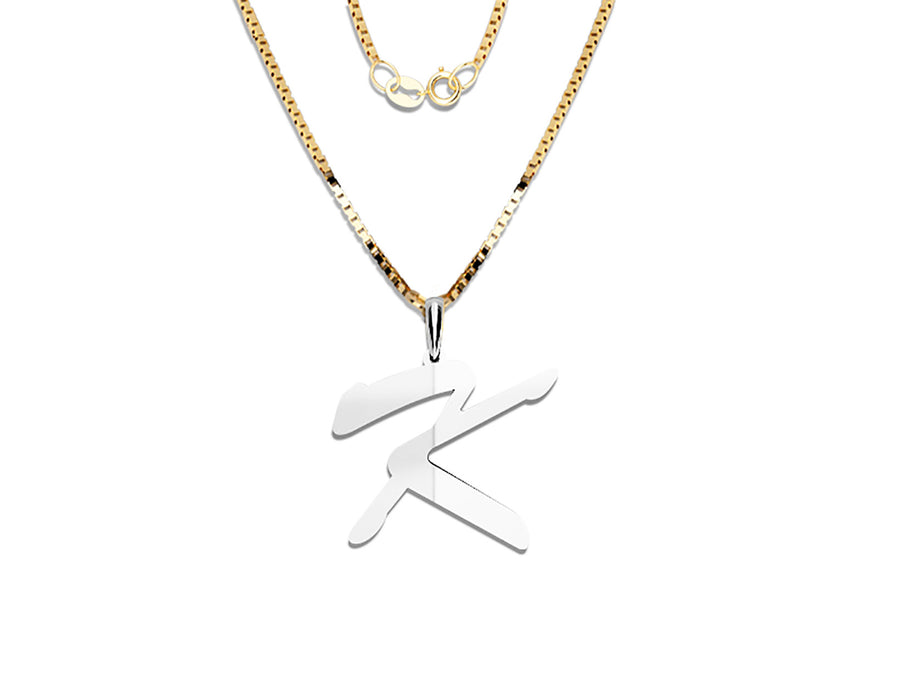 COLGANTE DE INICIAL EN CADENA DE ORO DE 14K