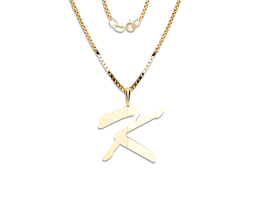 COLGANTE DE INICIAL EN CADENA DE ORO DE 14K
