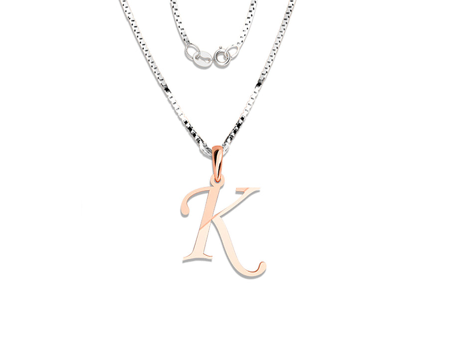 COLGANTE DE INICIAL EN CADENA DE ORO DE 14K