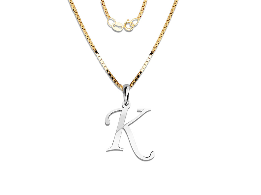 COLGANTE DE INICIAL EN CADENA DE ORO DE 14K