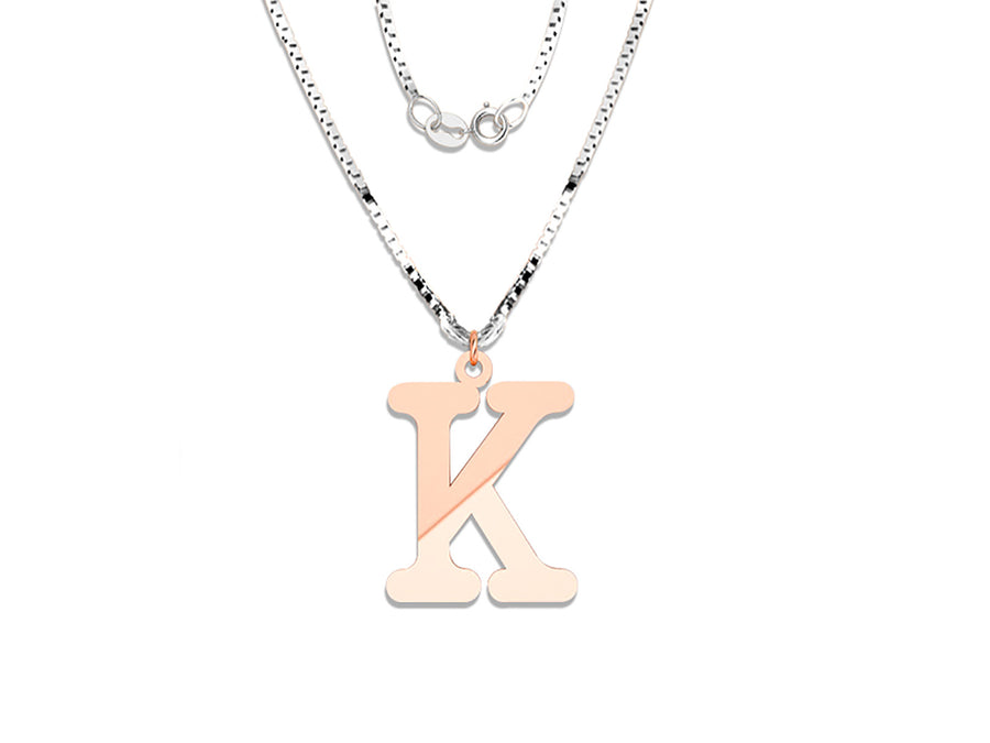 COLGANTE DE INICIAL EN CADENA DE ORO DE 14K