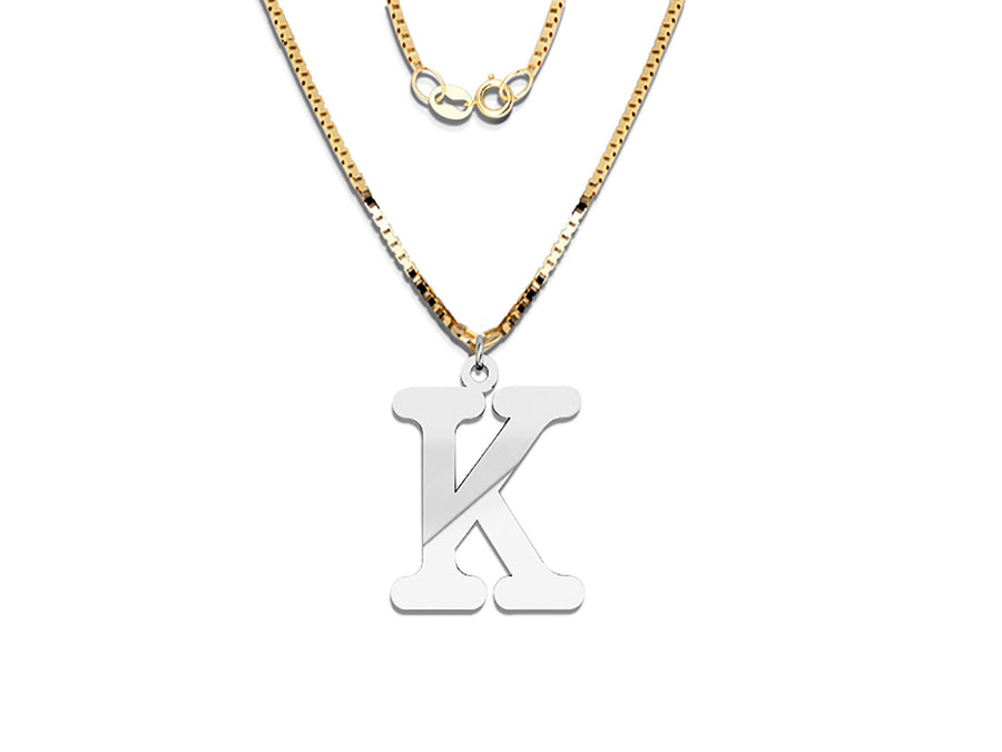 COLGANTE DE INICIAL EN CADENA DE ORO DE 14K