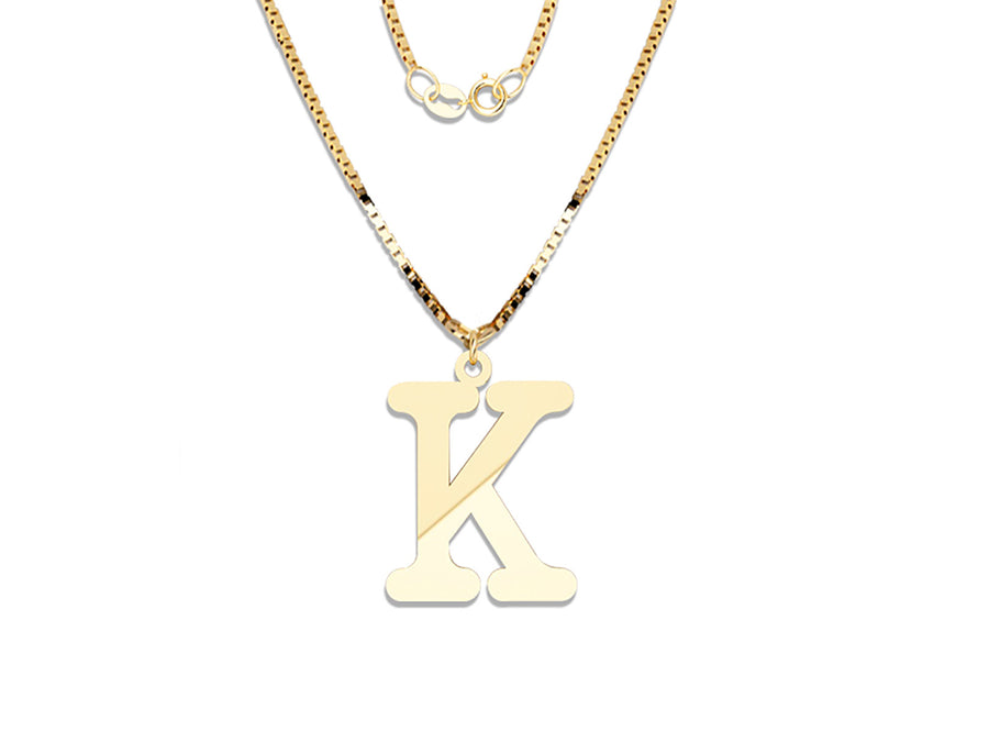 COLGANTE DE INICIAL EN CADENA DE ORO DE 14K
