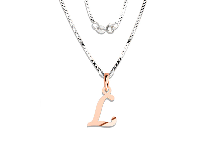 COLGANTE DE INICIAL EN CADENA DE ORO DE 14K