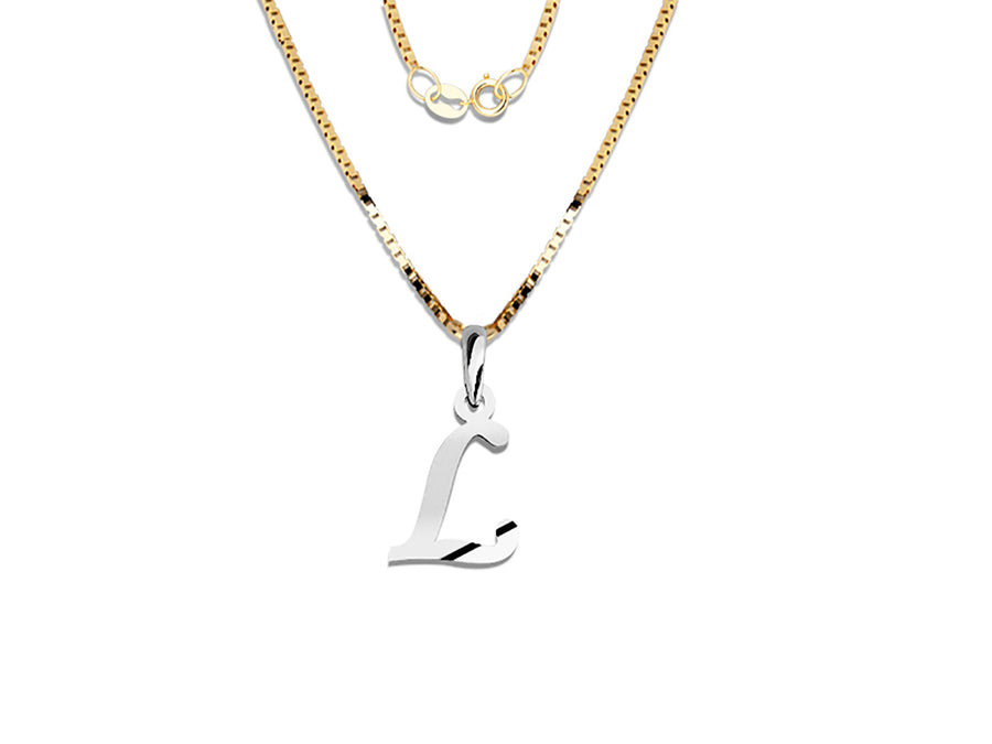 COLGANTE DE INICIAL EN CADENA DE ORO DE 14K