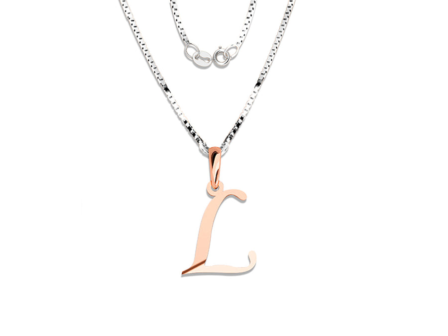 COLGANTE DE INICIAL EN CADENA DE ORO DE 14K